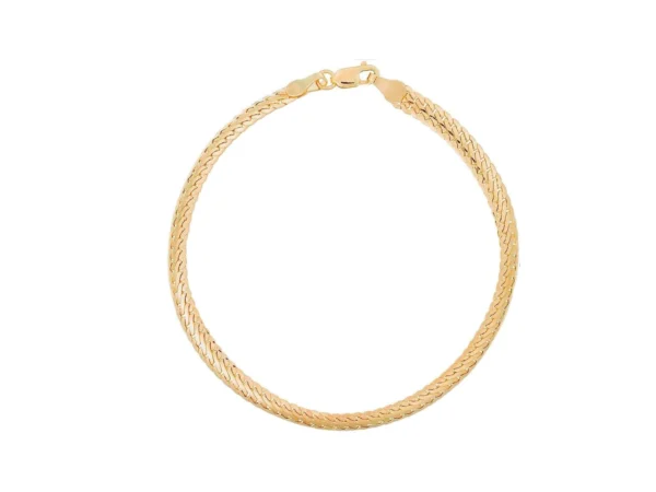 Pulsera oro almendrada plana