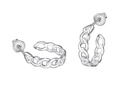 Aros de plata de eslabones