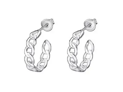 Aros de plata eslabones