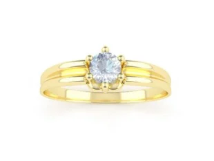 Anillo plata chapado solitario