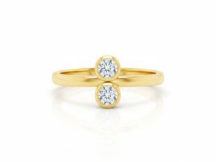 Anillo chapado oro circonitas
