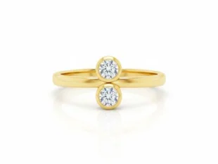 Anillo chapado oro circonitas
