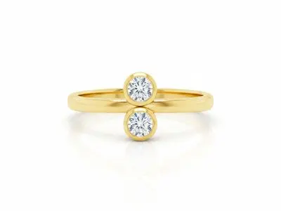 Anillo chapado oro circonitas