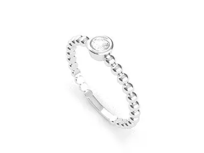 Anillo oro bolas brillante