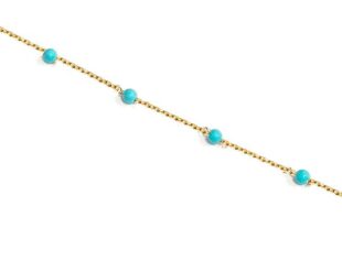 Pulsera oro y turquesas