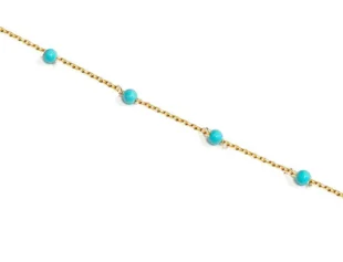 Pulsera oro y turquesas