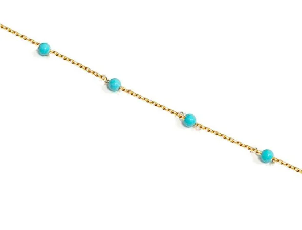 Pulsera oro y turquesas