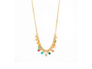 Collar acero piedras colores