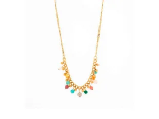 Collar acero piedras colores