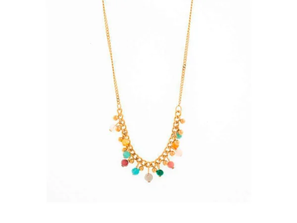 Collar acero piedras colores