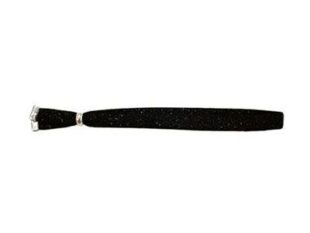Pulsera negra fibra plata