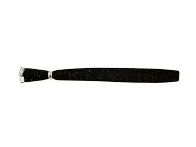Pulsera negra fibra plata