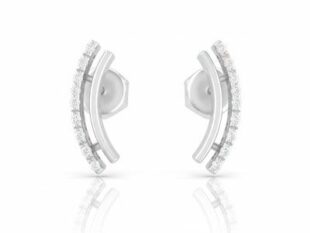 Pendientes curvos oro diamantes