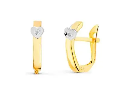 Pendientes diamantes aro corazón
