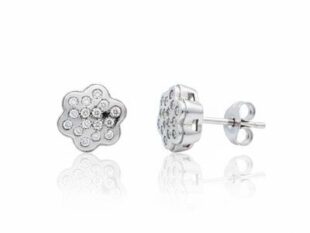 Pendientes flor oro brillantes