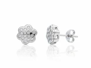 Pendientes flor oro brillantes