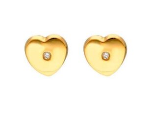 Pendientes corazón oro diamantes