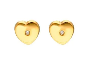 Pendientes corazón oro diamantes