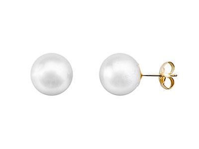 Pendientes perla esférica blanca