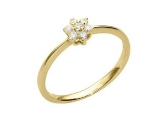 Anillo rosetón brillantes oro