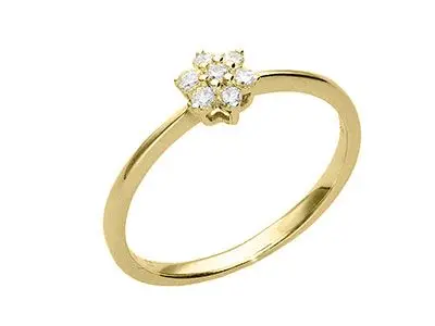 Anillo rosetón brillantes oro