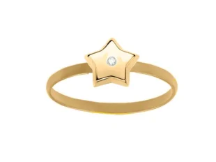 Anillo estrella circonita oro