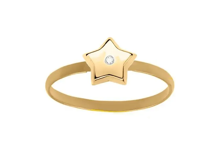 Anillo estrella circonita oro