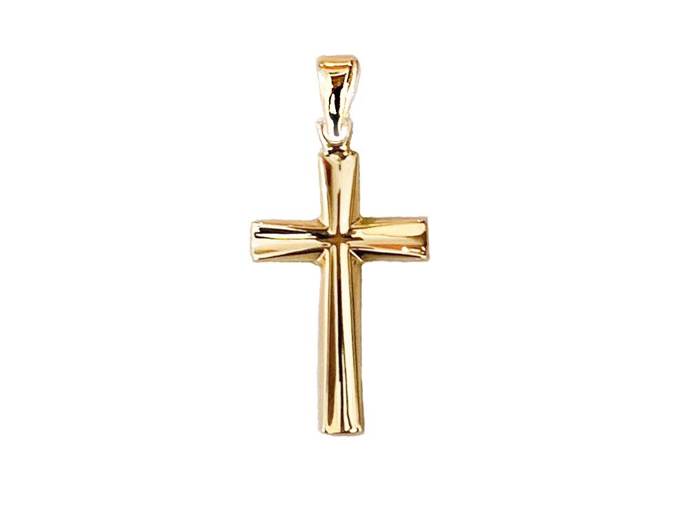 Cruz oro amarillo plisada