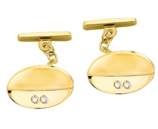 Gemelos oro ovales circonita
