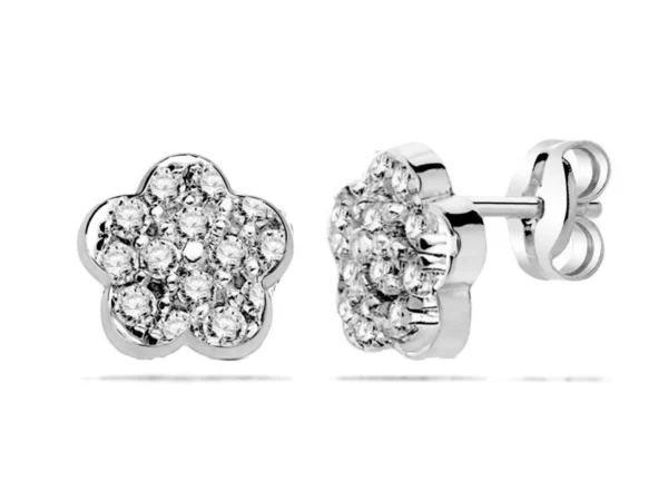 Pendientes flor oro brillantes