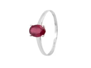 Anillo oro blanco rubi
