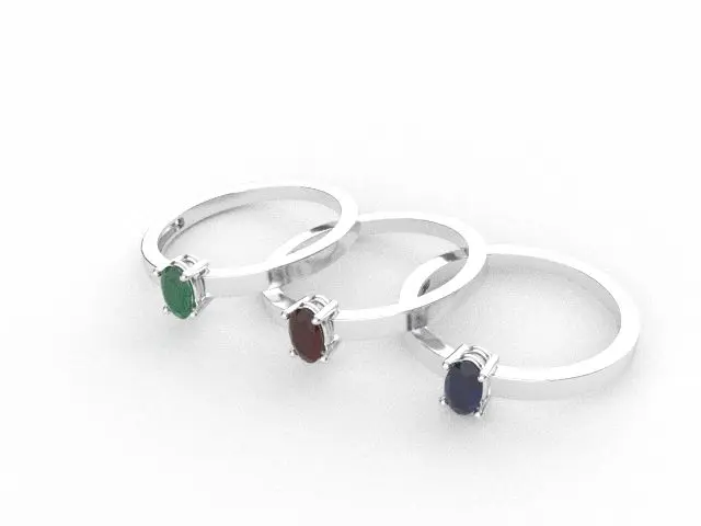 Anillo oro blanco piedra fina color