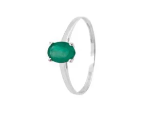 Anillo oro blanco esmeralda