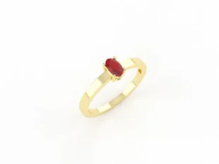 Anillo oro amarillo rubí