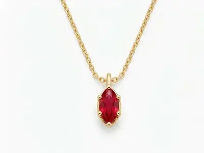 Cadena de oro amarillo con colgante rubí oval - Imagen 2