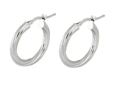Aros de plata trenzados pequeños de 20mm
