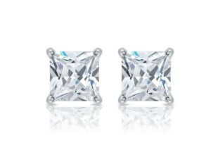 Pendientes plata cuadrada 6