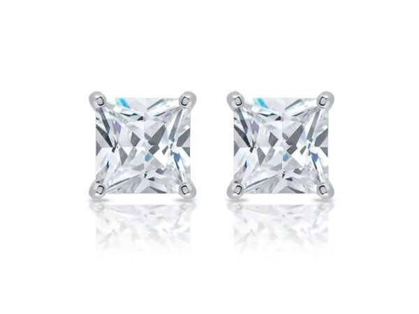 Pendientes plata cuadrada 6