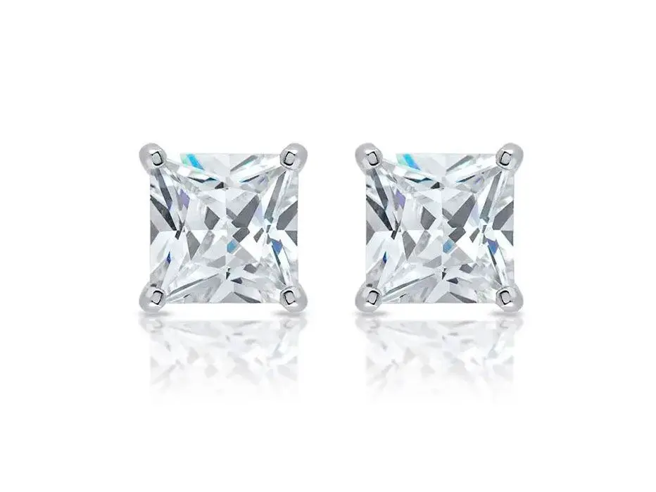 Pendientes plata cuadrada 6