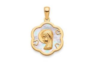 Medalla nácar oro virgen