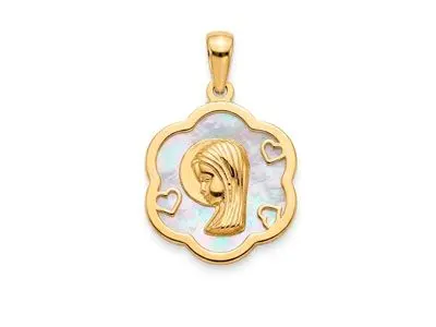 Medalla nácar oro virgen