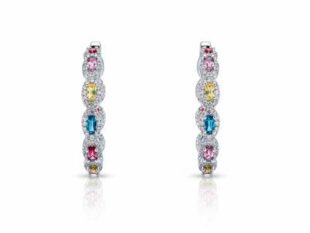 Aros plata piedras color