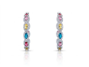 Aros plata piedras color