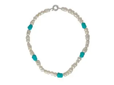 Collar perlas turquesas ason