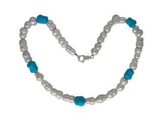 Collar perlas barrocas turquesas