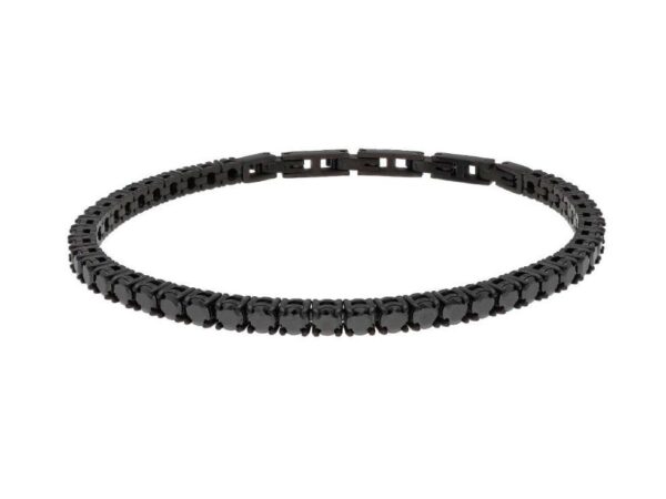 Pulsera acero circonitas negras