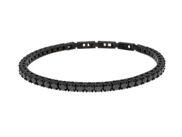 Pulsera acero circonitas negras