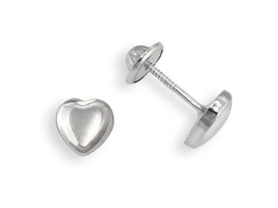 Pendientes pequeños corazón abombado