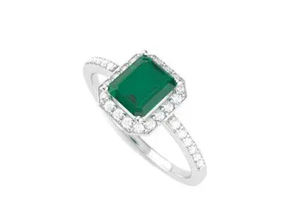 Anillo oro esmeralda brillantes