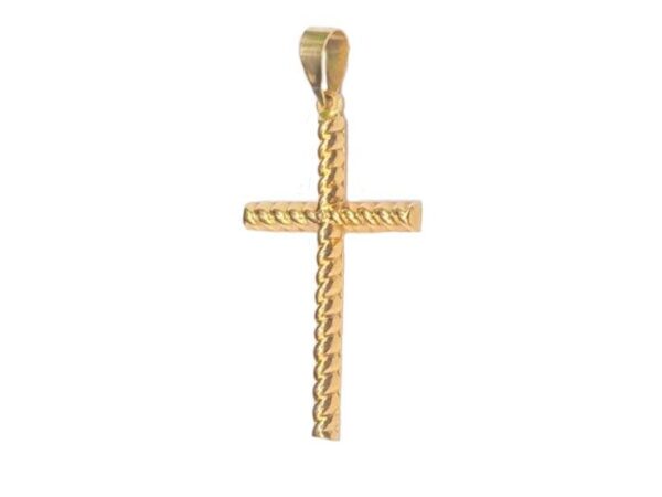 Cruz oro tubo trenzado